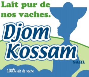 Das Logo der Kleinmolkerei DJOM KOSSAM zeigt eine Frau der Volksgruppe Peul die Milch verkauft.